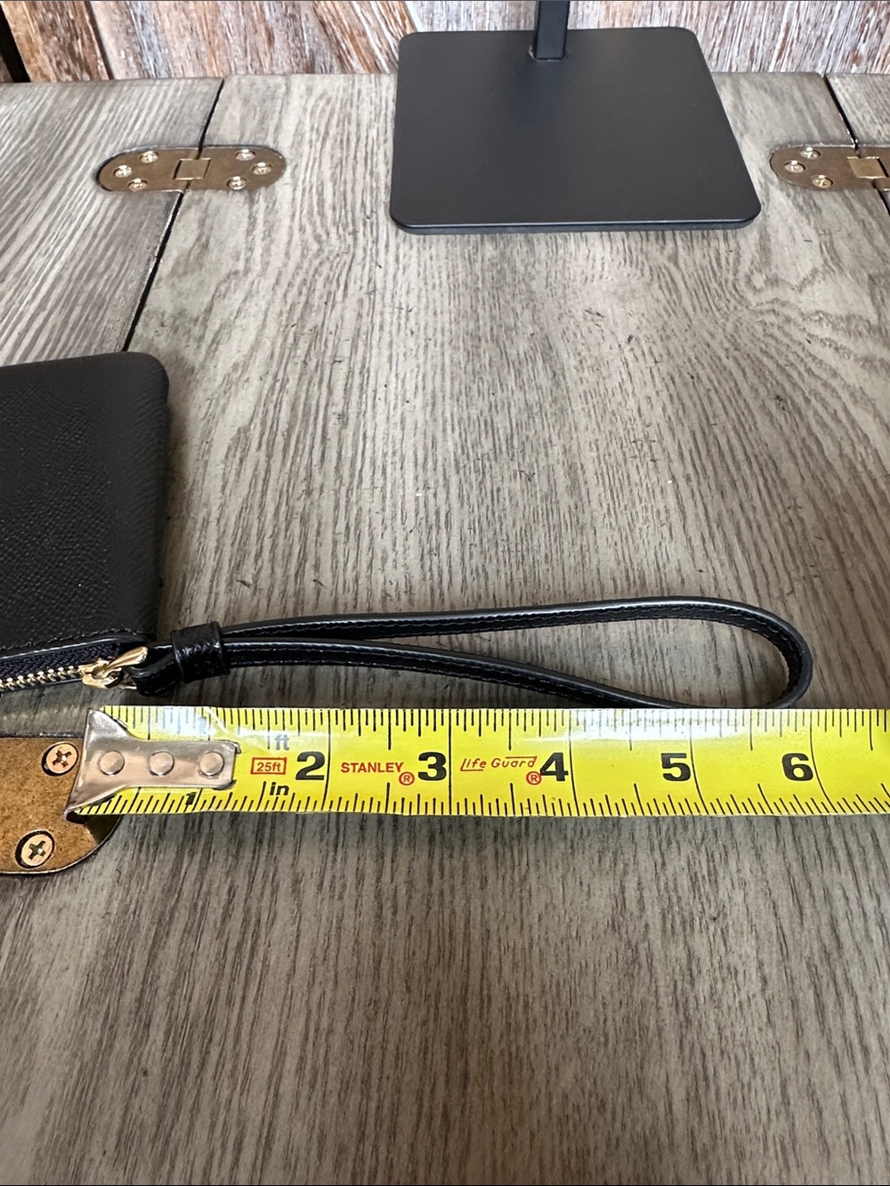 Coach F58032 Black Crossgrain Leather Corner Zip Wristlet Wallet NWT - Picture 9 of 10